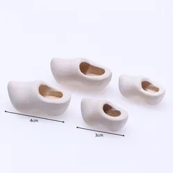 Mini handmade wooden clogs doll house miniature model accessories plain embryo semi-finished Dutch wooden shoes DIY keychain