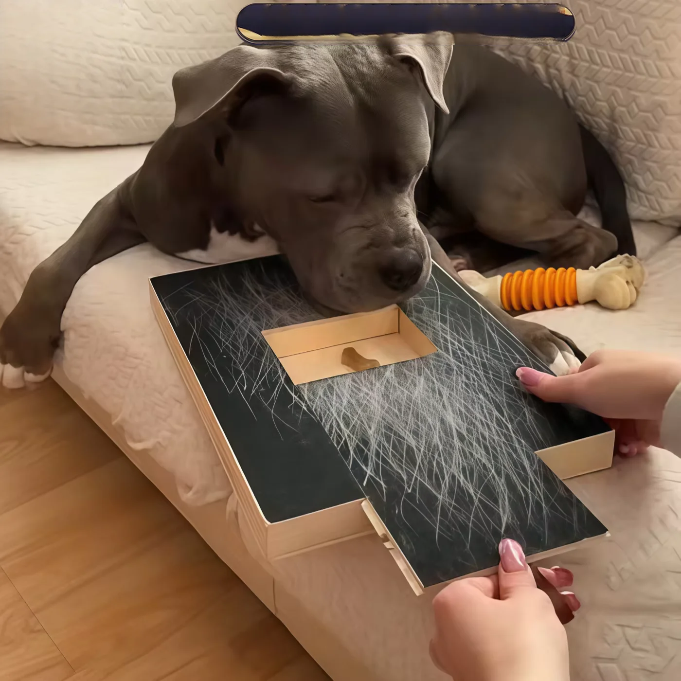 cat accessoriesWooden Dog Scratch Board with Sandpaper Pull Out Nail File Treat Box Chew Toy Puzzle for Puppy Claw Grinding Pad