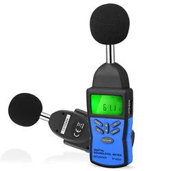 Precision Sound Level Meter, Digital Decibel Tester for 30~130 dB Noise Volume Measurement with A/C Fast/Slow Weighting HP-882A