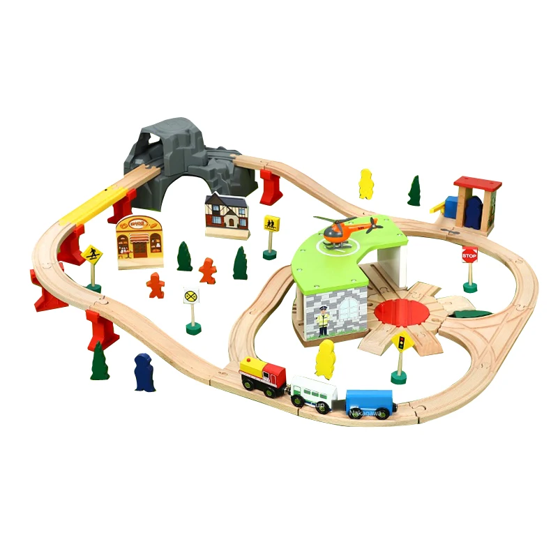 

Track Set Children Rail Car Toy Large Garage Transport Cave Train Wooden Compatible With Wooden Track 1:64 Gift Pd07