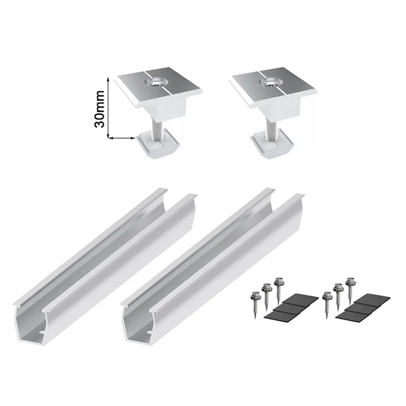 

2025 Trend 6X Solar Panel Mount Bracket Rails Clamp Fastening Module Mount Mounting PV Solar Power Supplies Trapezoidal Roof 30M