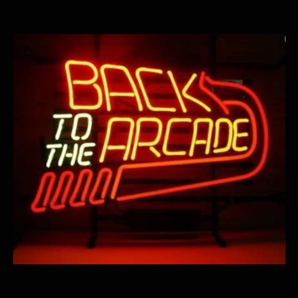 

BACK TO THE ARCADE Neon Sign Light Custom Handmade Real Glass Tube Beer Bar Store Room Decoration Display Lamp Wall Gift 24"X20"