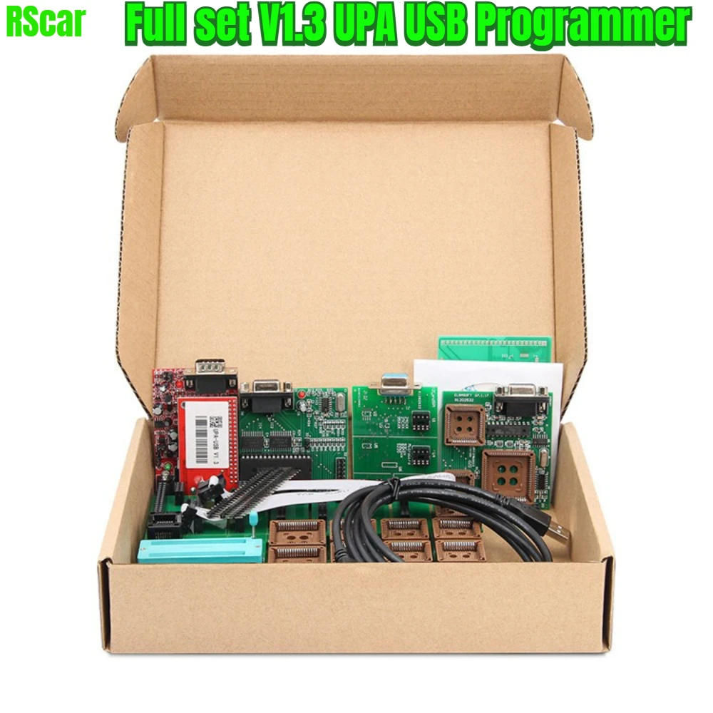 Best UPA USB V1.3 OBD Programmer Full Set ECU Chip Tuning Kit with Full Adapters for Automotive EEPROM/Flash Programming Tool
