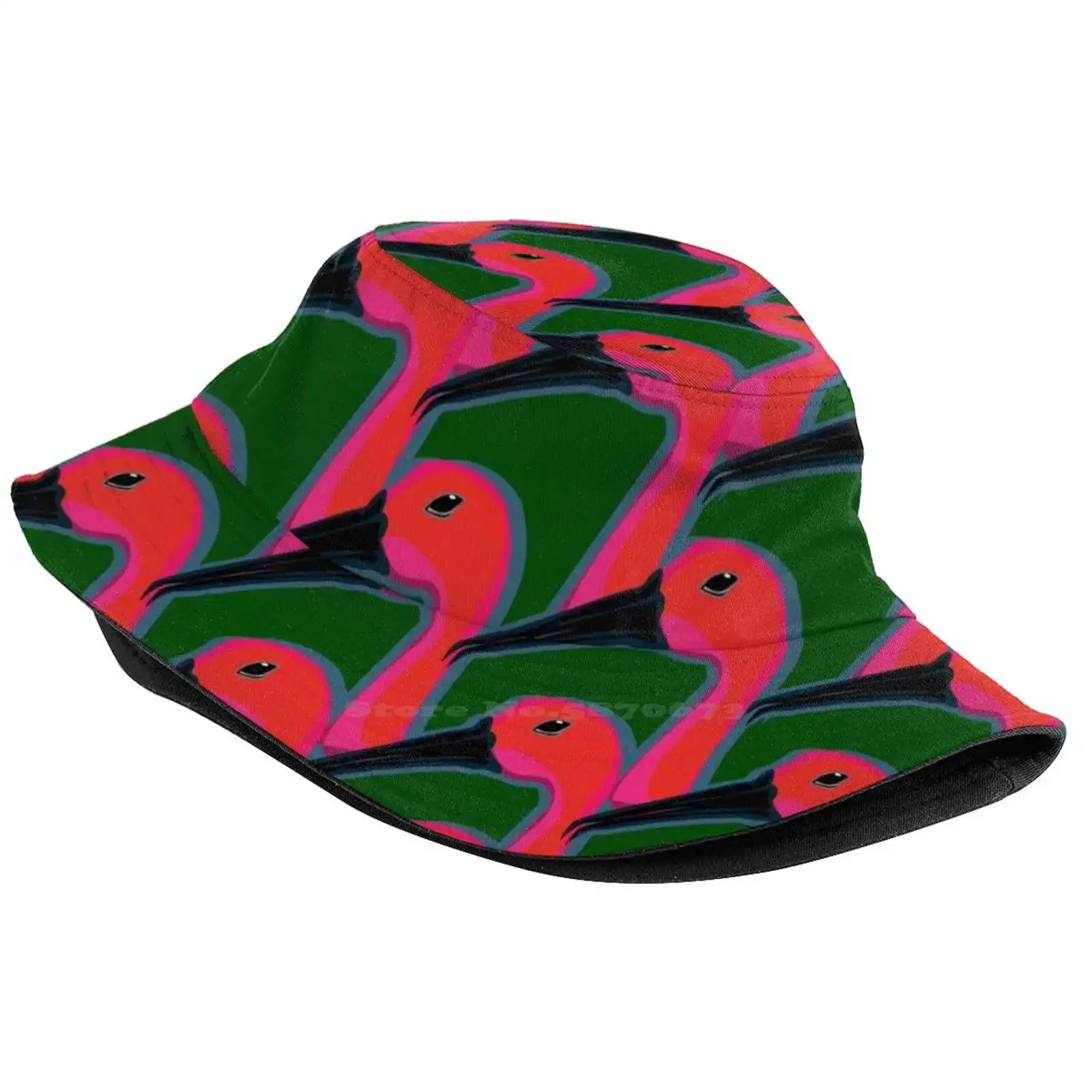 The Scarlet Ibis Fisherman's Hat Bucket Hats Caps Bird Tropical Red Ibis Florida Sunshine Beach Island Vacation Sand Animal