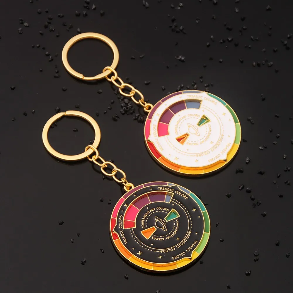 Color Wheel Keychain Social Mood Brooch Couple Badge Artist Gift Keychains for Backpack Hats Pins Boards Trendy Gifts