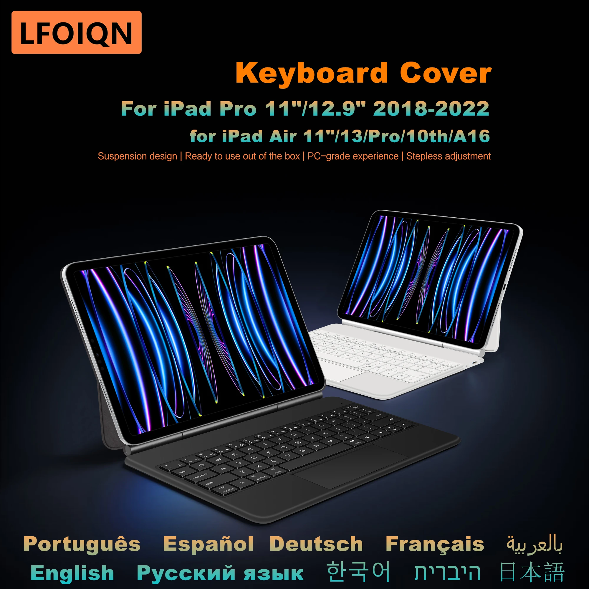 LFOIQN Magic Keyboard For iPad Pro 11 inch 1st 2nd 3rd 4th 12.9 3th 5th 6th 2018-2022 Air 11