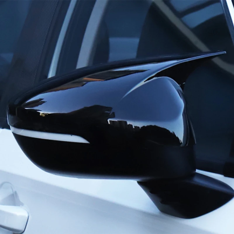 Rearview Mirror Housing Cover With Turn Signal Hole For Honda Civic 11th 2022 2023 2024 2025 Gloss Black Ox Horn Exterior Parts