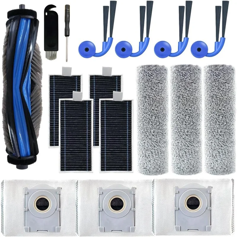 لقطع غيار مكنسة الروبوت Ecovacs Deebot X9 Pro Omni - الفرشاة الرئيسية، الفرشاة الجانبية، مجموعة مرشحات Hepa