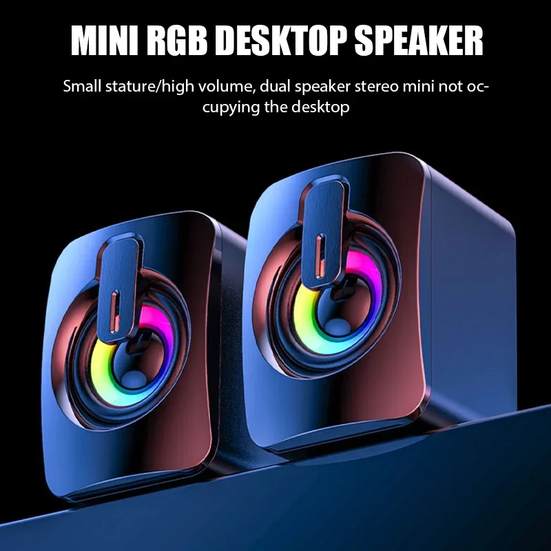 

Microphone Speaker PC Speaker USB Wired Caixa De Som With RGB Lights Volume Control 3.5mm AUX-in Desk Audio System