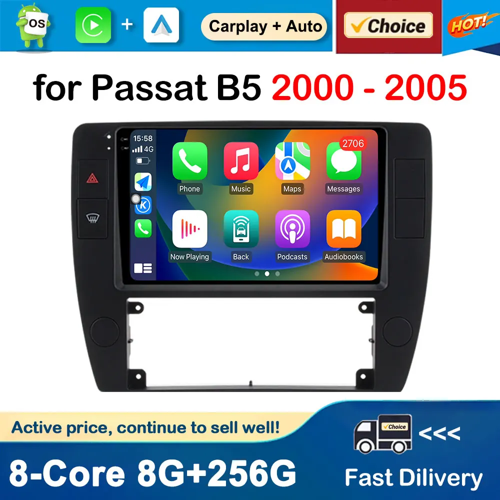 

for Passat B5 2000 - 2005 Android Intelligent System Car Multimedia Radio Player GPS Navigation Auto Accessories WiFi DSP Stereo