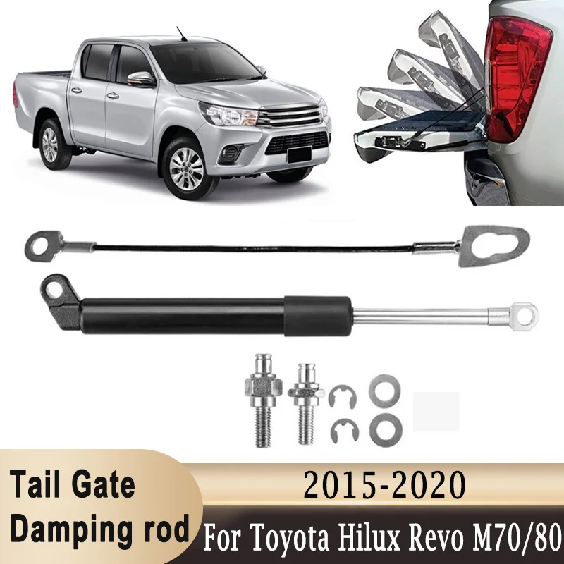 For Toyota Hilux Revo M70 M80 2015-2020 Tailgate Gas Strut Bar Slow Down Shock Damping Support Rod Rear Door Soft Open Assist