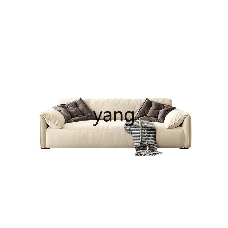 

CX living room simple modern small apartment technology cloth cream wind straight row cloth sofa