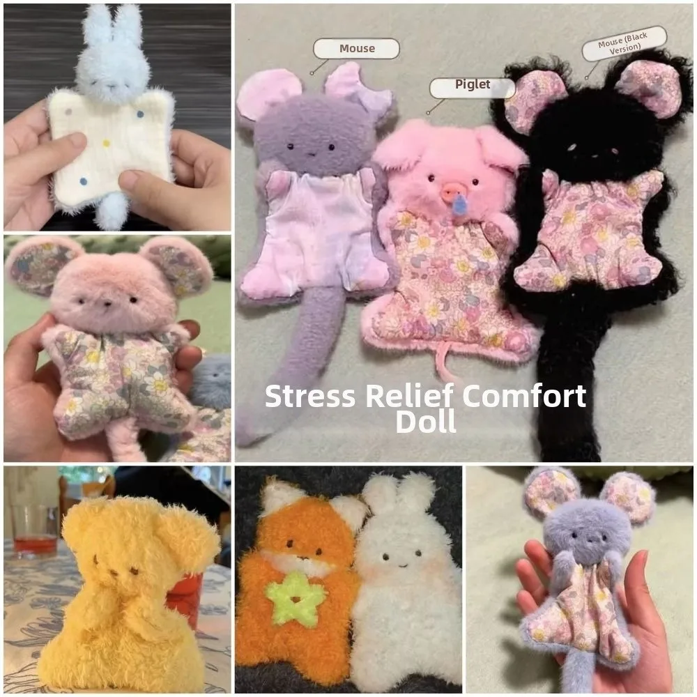 

Comfort Soft Hand Puppet Doll Plush Stress Relief Squeeze Dolls Mouse Rabbit Puppy Design Cartoon Animal Doll Toy