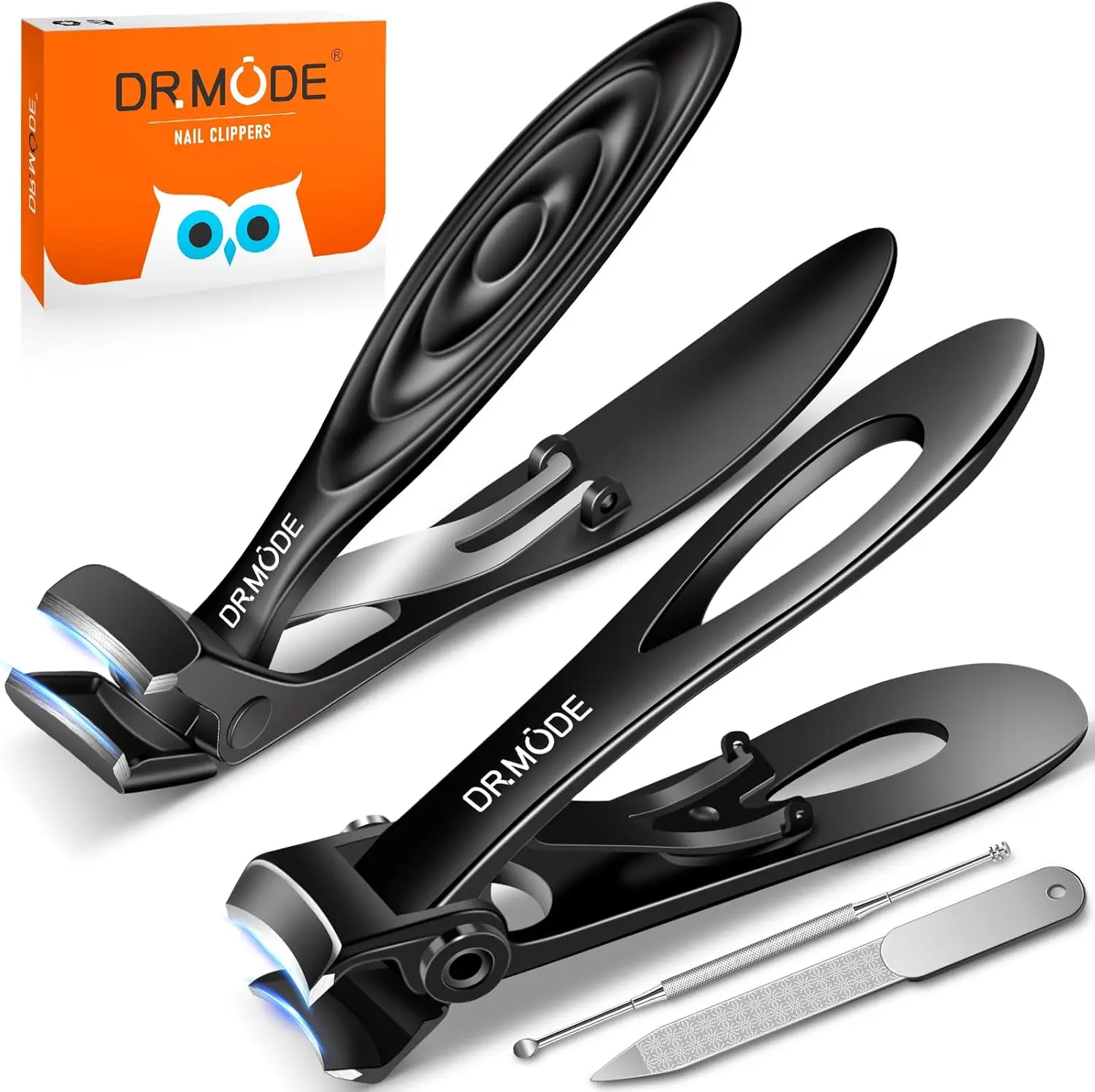 

Angled Toenail Clippers for Thick Nails, Long Handle, Wide Jaw, Heavy Duty with Catcher