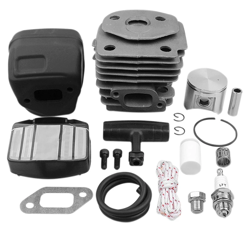 실린더 피스톤 베어링 머플러 나사 공기 필터 키트, HUSQVARNA 357 357XP 359 체인톱 엔진 재건 부품, 47mm
