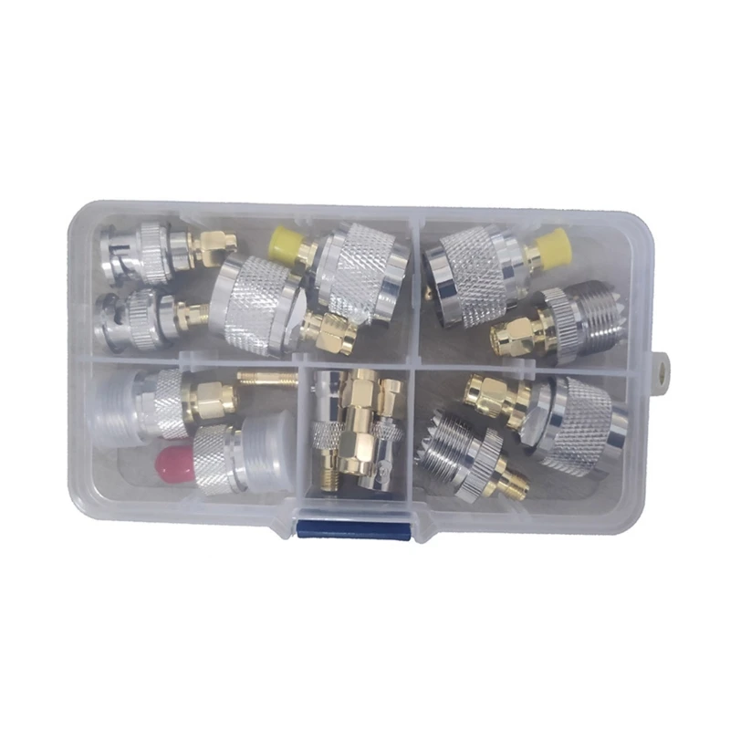 

SMA Connector 14PCS RF Adapter to BNC UHF Type Coax Coupling Nut Barrel Connector Converter for Antenna