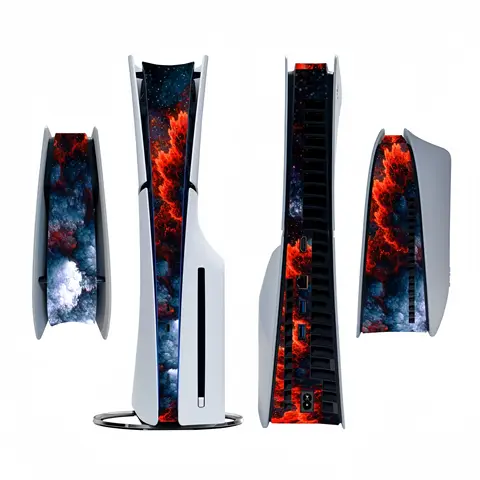 Mittskinnsklistermärke för PlayStation 5 Slim PS5slim skivversion och digital version konsoldekorationsremsa mittklistermärken skins 10 best sales PS5 Digital Skin - №2