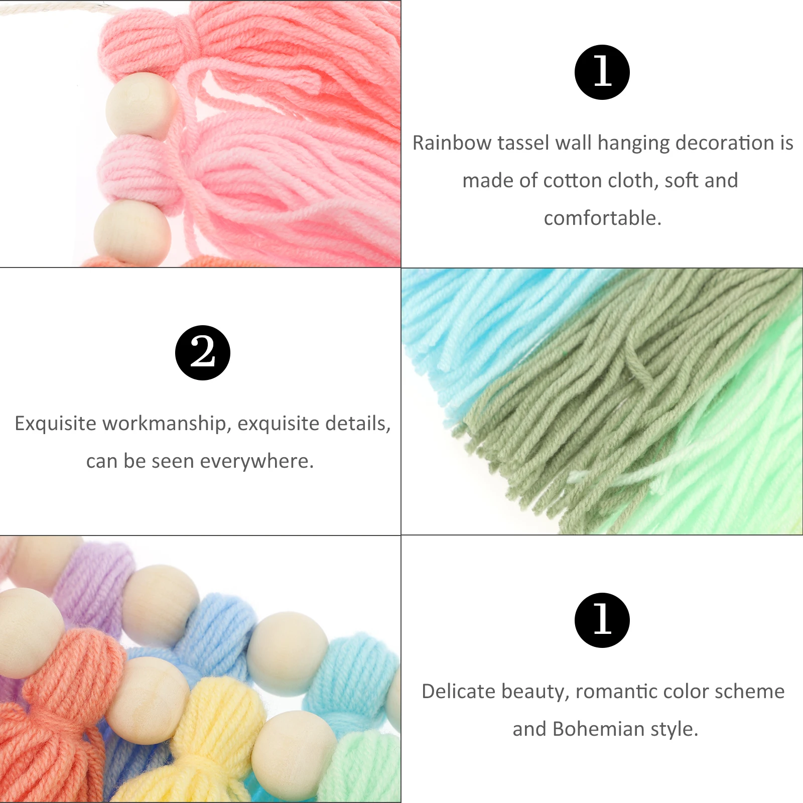 

Colorful Tassel Pendant Wall Artwork Pendant Exquisite Workmanship Selected Materials Strong Home Party Decoration