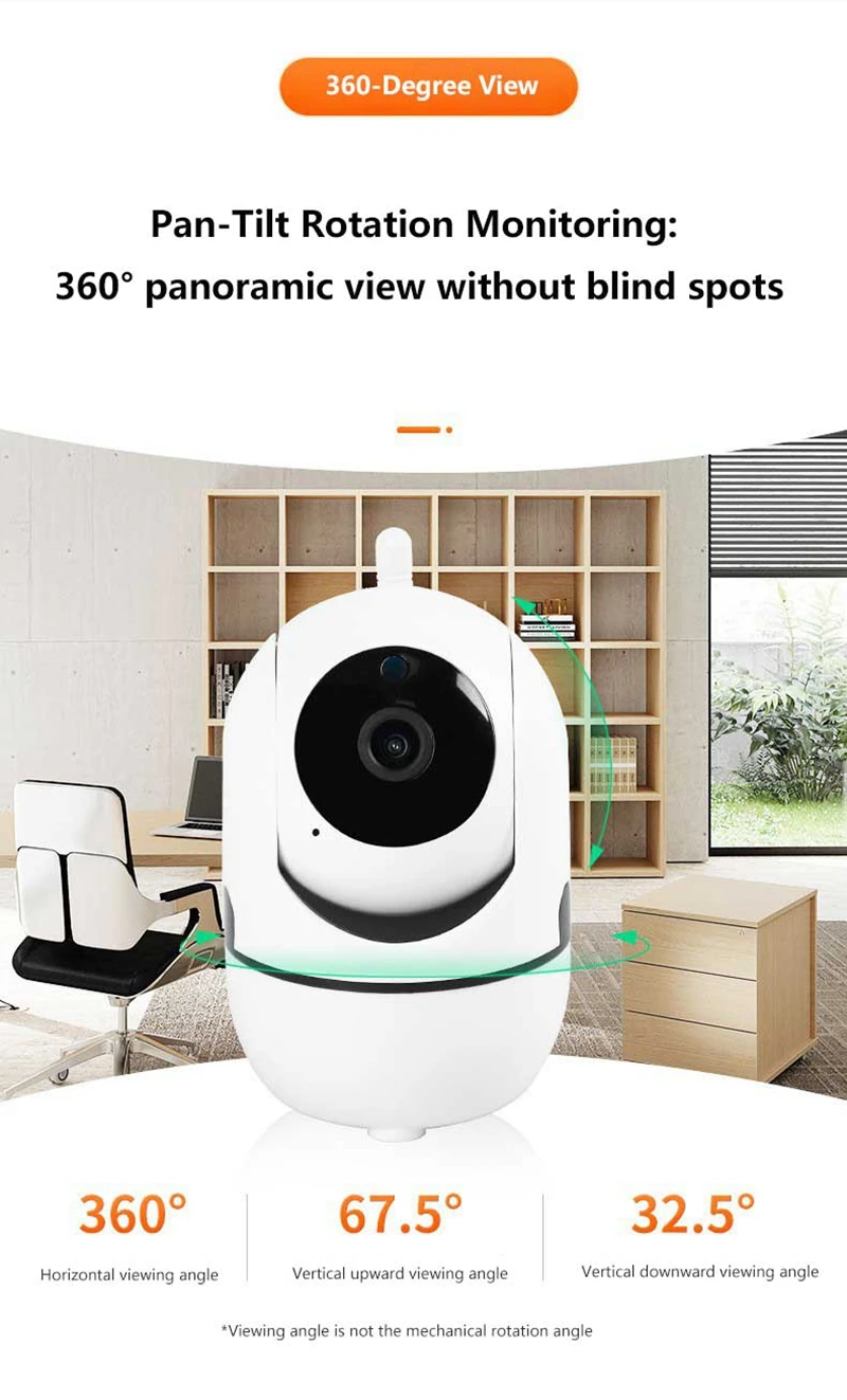 WLAN-Funk-Mini-Smart-Home-Überwachungskamera HD Infrarot-Nachtsicht Auto-Tracking-Funktion Sicherheitsüberwachungsgerät – Detail 13