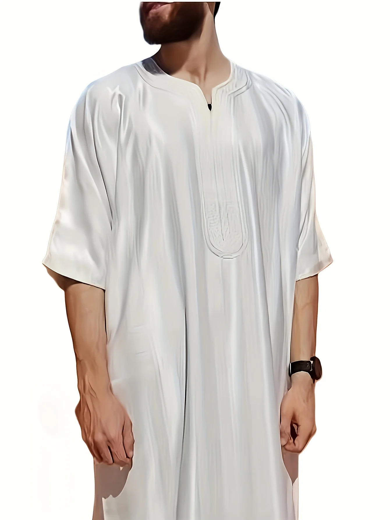 

2026 New Middle East Moroccan Dubai Clothing Striped Long Sleeve Embroidered Saudi Arabia
