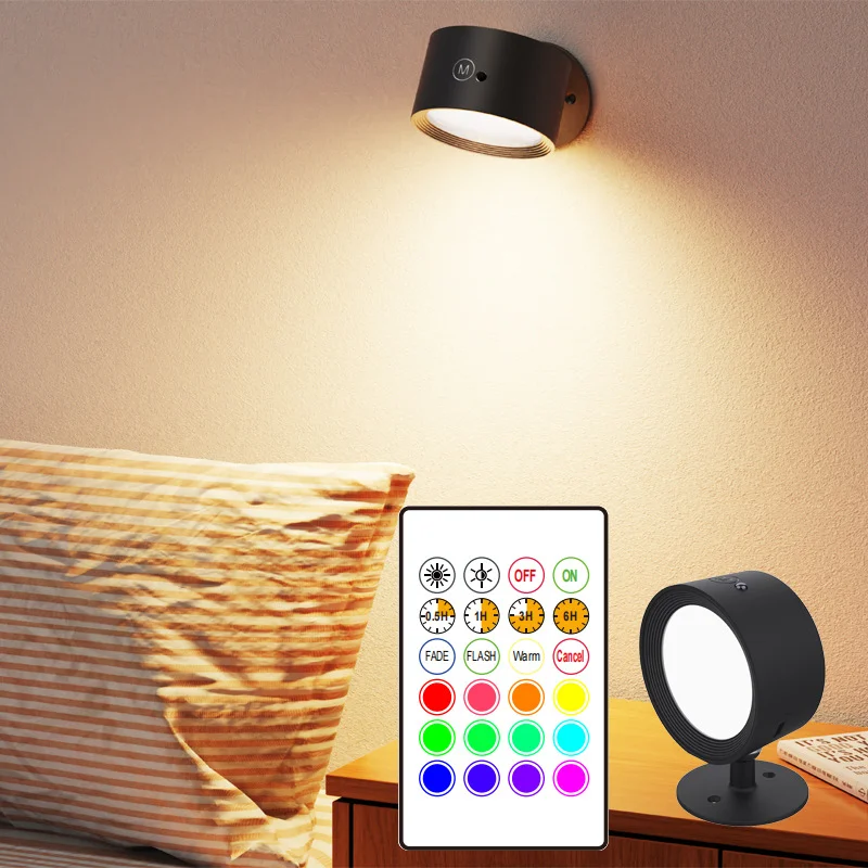 

Led Night Light Usb Charging Fill Lamp Bedroom Atmosphere Light Adjustable Rgb Indoor Corridor Wall Lamp Remote Control Lighting