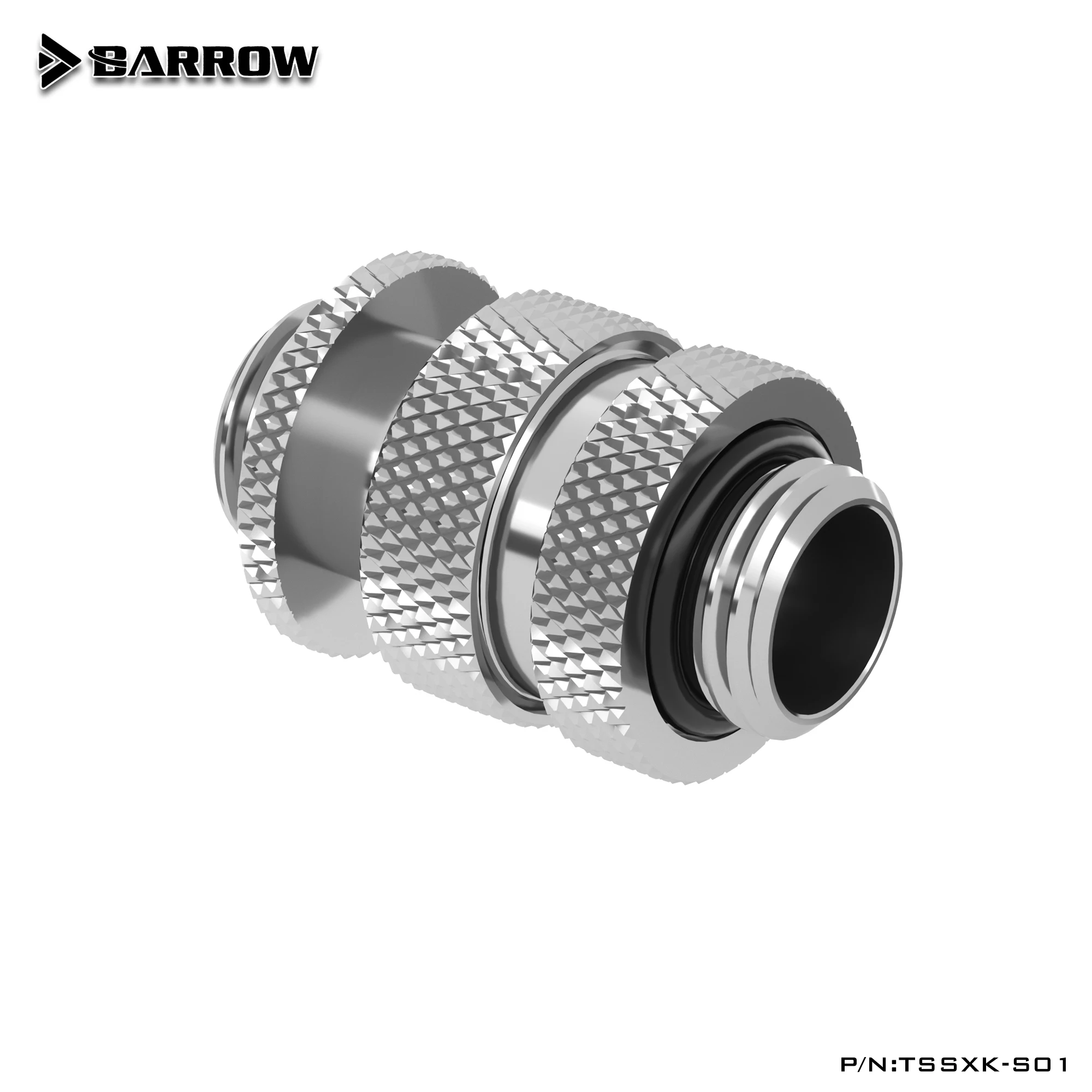 BARROW Dual Outer G1/4 بوصة تركيبات ممتدة (16-22 مم) تركيبات تبريد مياه الكمبيوتر، أسود/فضي/أبيض/ذهبي، TSSXK-S01