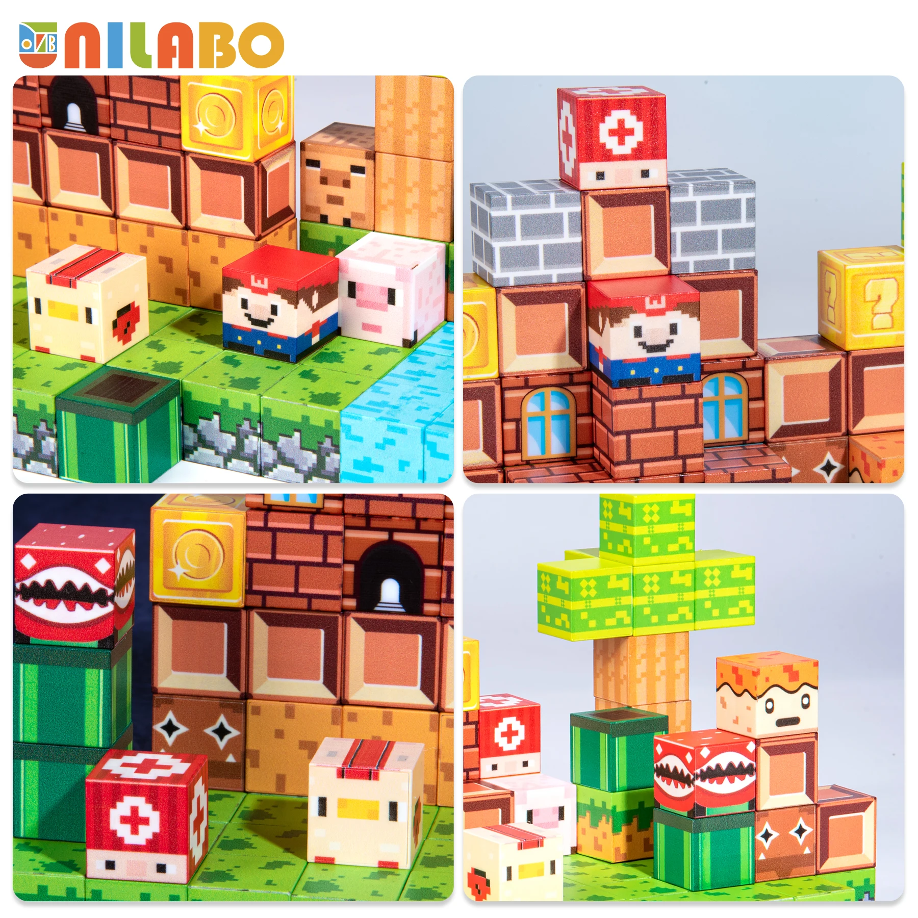 Unilabo 137 قطعة مكعبات بناء مغناطيسية مضيئة، ألعاب لعبة الجذعية المحدثة Super Bro 2025، هدايا عيد الميلاد للأطفال 3+