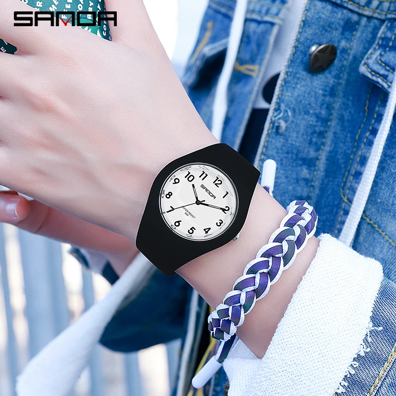 SANDA 2023 New Womens Watches Top Brand Simple Fashion Women Waterproof Quartz Watch Slim Design Watch Gift Reloj Mujer 6056