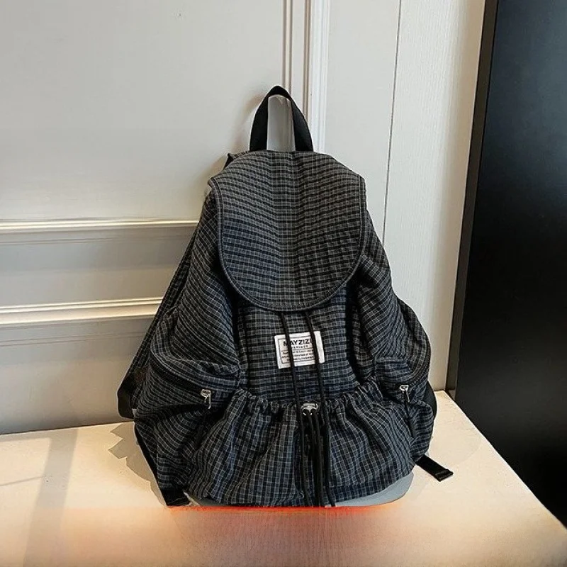 

Nylon Dstring Double oulder Bag Casual Commuter Sle Women's Bapa Large Capaci Summer New Model Student Bookbag
