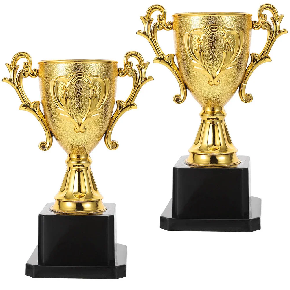 

2 Pcs Decorate Children's Trophy Student Childrens Toys Kid Dundie Award Plastic Simulated Small Gift