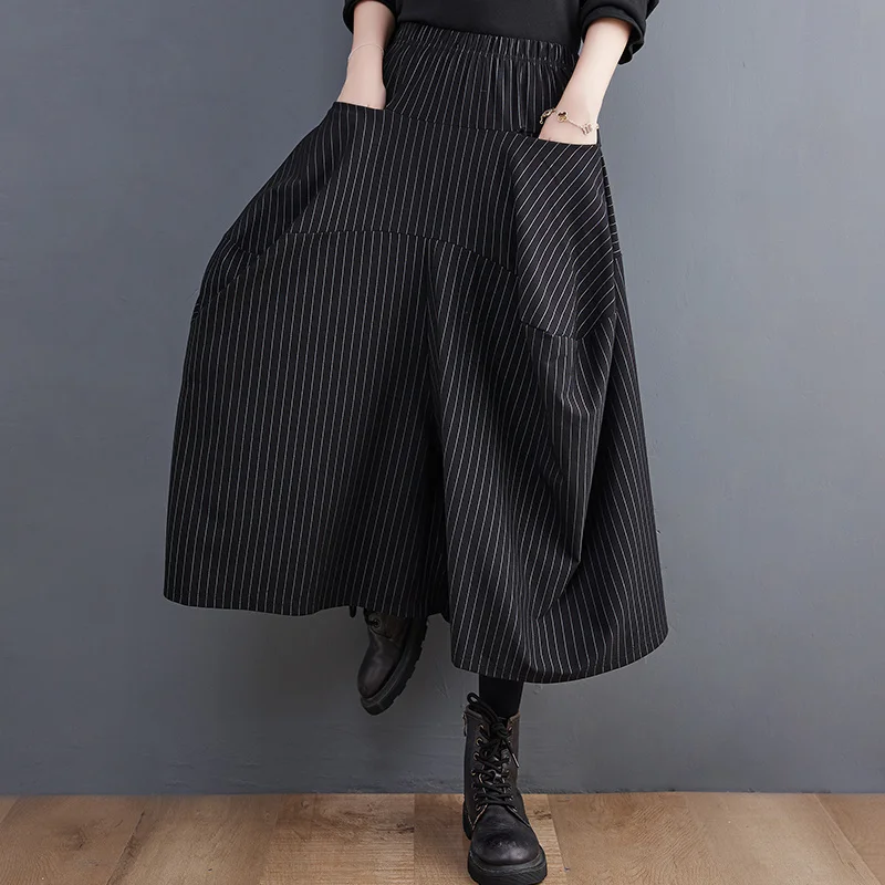 New Style Of Women's Pants Women Pockets Streetwear Vintage Wide Leg Pants Female Cross-Pants Calf-Length Loose Hip Hop