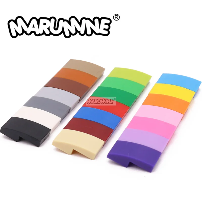 Marumine 11477 사면 곡선 2x1 스터드 아크 없음, 100PCs 빌딩 블록 액세서리, 클래식 테크놀로지 시리즈 MOC 액세서리 부품