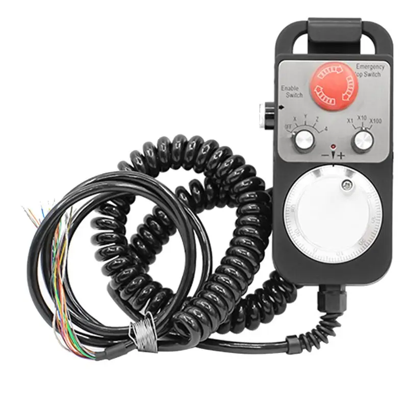 Happy New- Handwheel Type Universal CNC MPG Pendant Hand Wheel 100 Pulse 5V & Emergency Stop CNC Router Handwheel