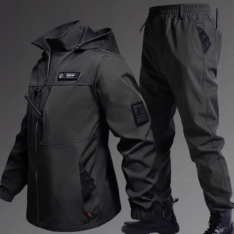 Chaqueta de moto para hombre con conjunto de entrenamiento de terciopelo para otoño e invierno, chaqueta impermeable antidesgaste resistente al frío, regalos de vacaciones, 2026