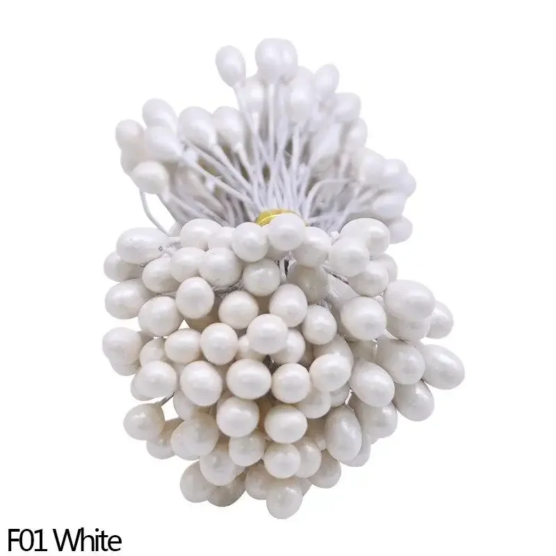 5mm Artificial Berries Gold Silver Cherry Stamen Mini Fake Flowers DIY Wreath Wedding Party Decor Supplies