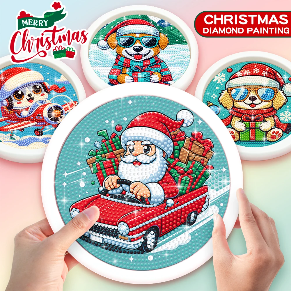 5D Diamante Pintura Da Arte Set, Padrão do Natal com Moldura De Madeira, Artesanato, Adequado para 6-12 Anos, Pintura Set Presentes