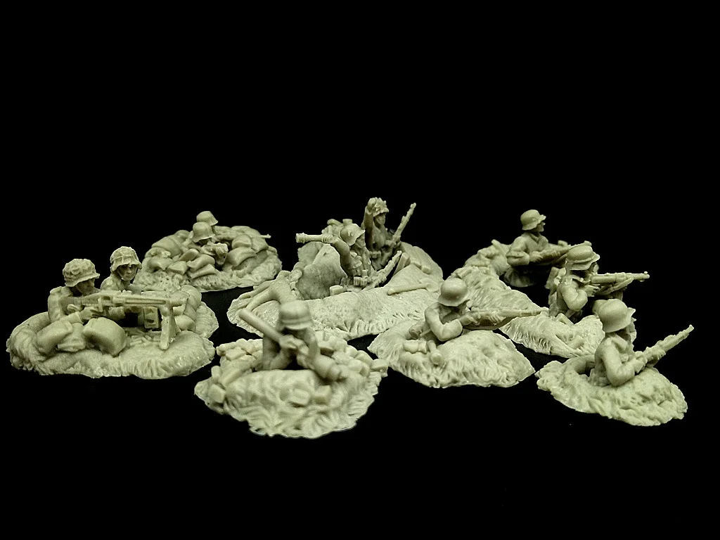 1/72 Scale Die-cast Resin Figure Trench Infantry Combat Team Model Assembly Kit Diorama (unpainted)