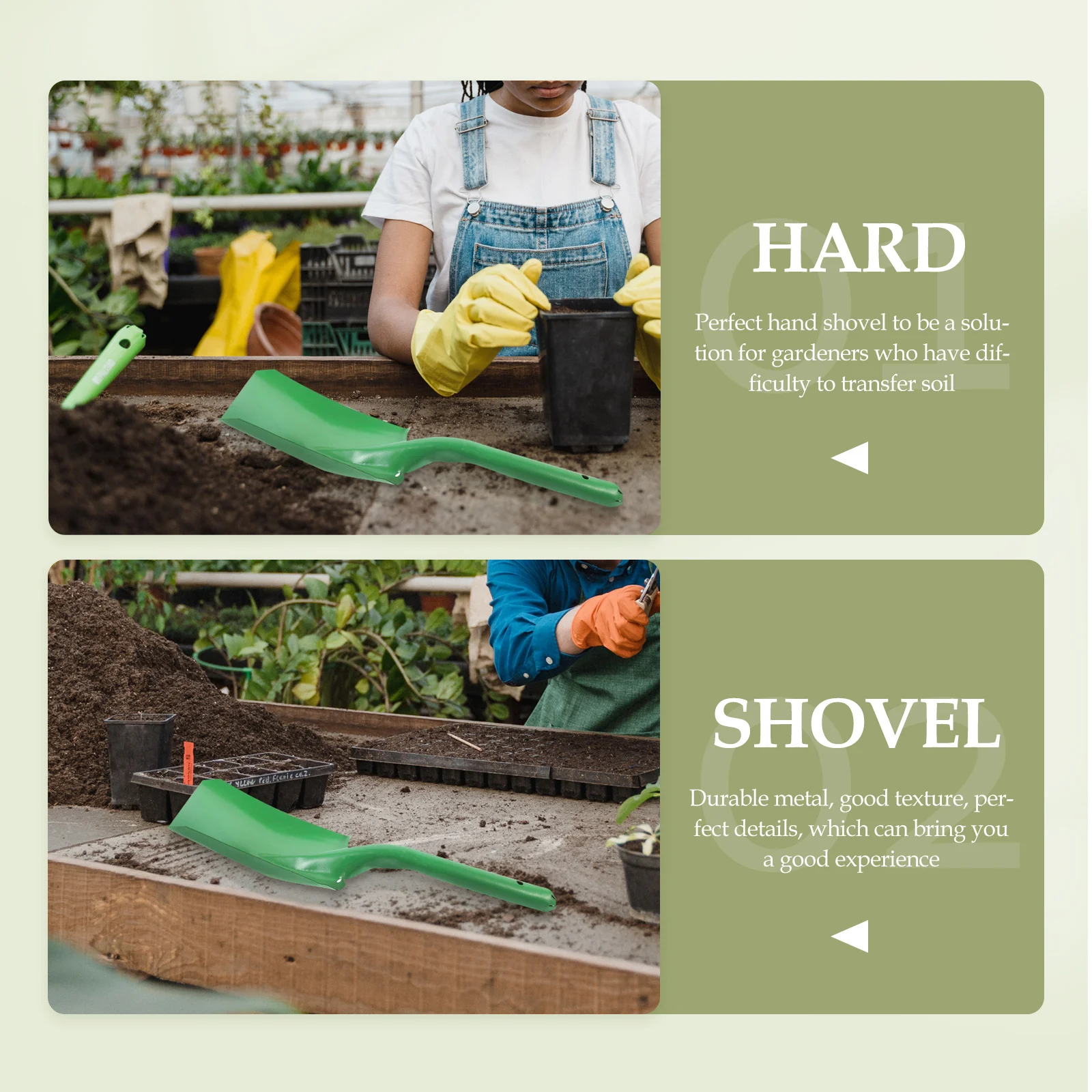 Pala da giardino Robusta paletta per terreno in ferro per piantare trapiantare Attrezzo da giardinaggio Piccolo strumento di scavo per balcone domestico