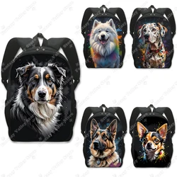 Border Collie Chihuahua German Shepherds Dalmatians Dog Backpack women rucksack Samoye Children School Bags for Teenager Bookbag