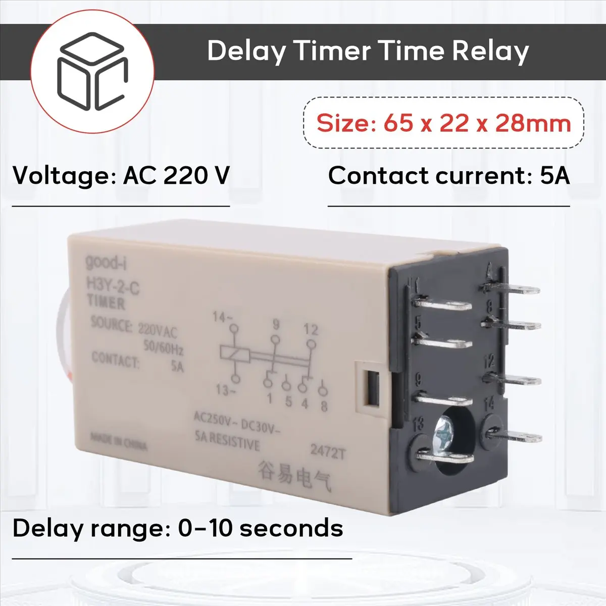 2026 B-est 10S Delay Timer Time Relay H3Y-2 AC 220V 8 PIN Adjusting Knob Control Timing Relay for Household Electrical Systems