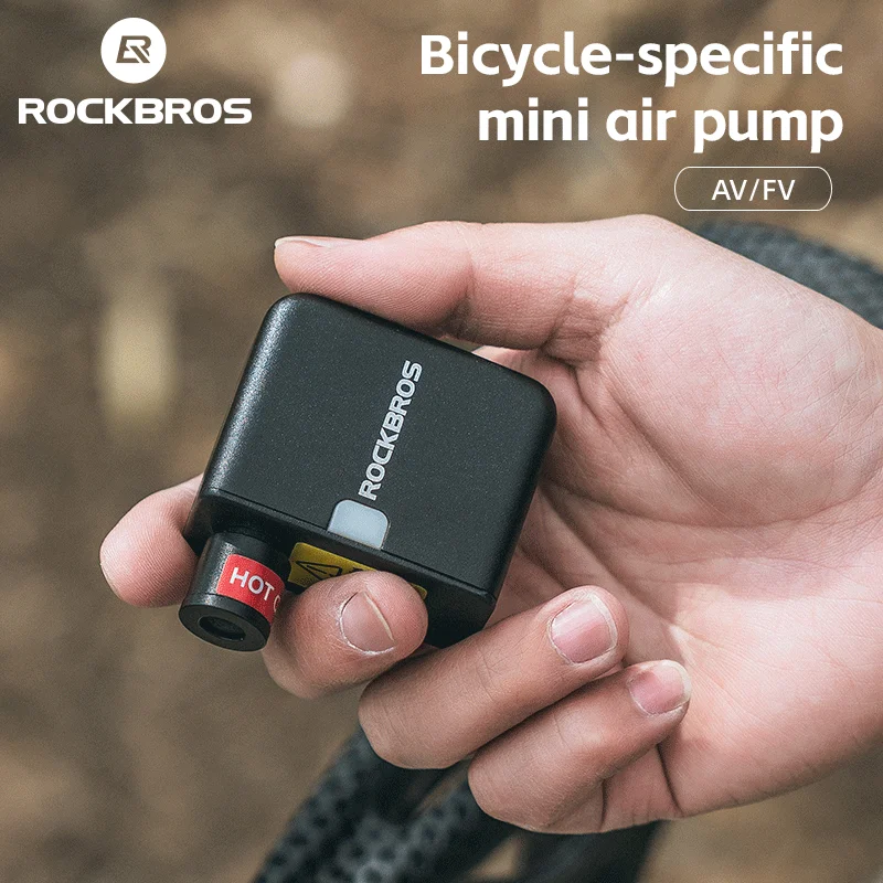 ROCKBROS-Mini pompe à air électrique portable pour vélo, gonfleur d\'opathie aste pour voiture, vélo, moto, 100PSI