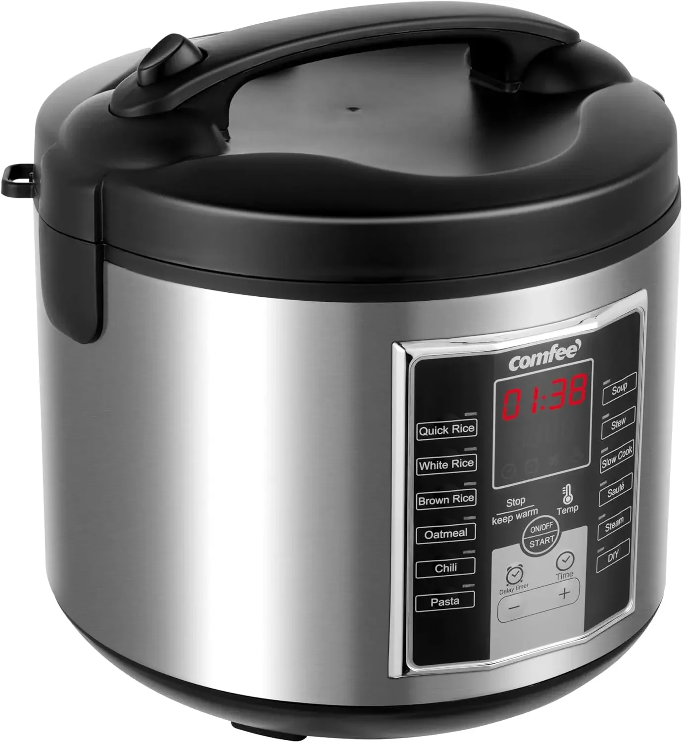 Nieuwe Rijstkoker 10 Kop Ongekookt, Voedselstomer, Stoofpot, Bak Alles In Één (12 Digitale Kookprogramma 'S) Multi-Cooker Groot