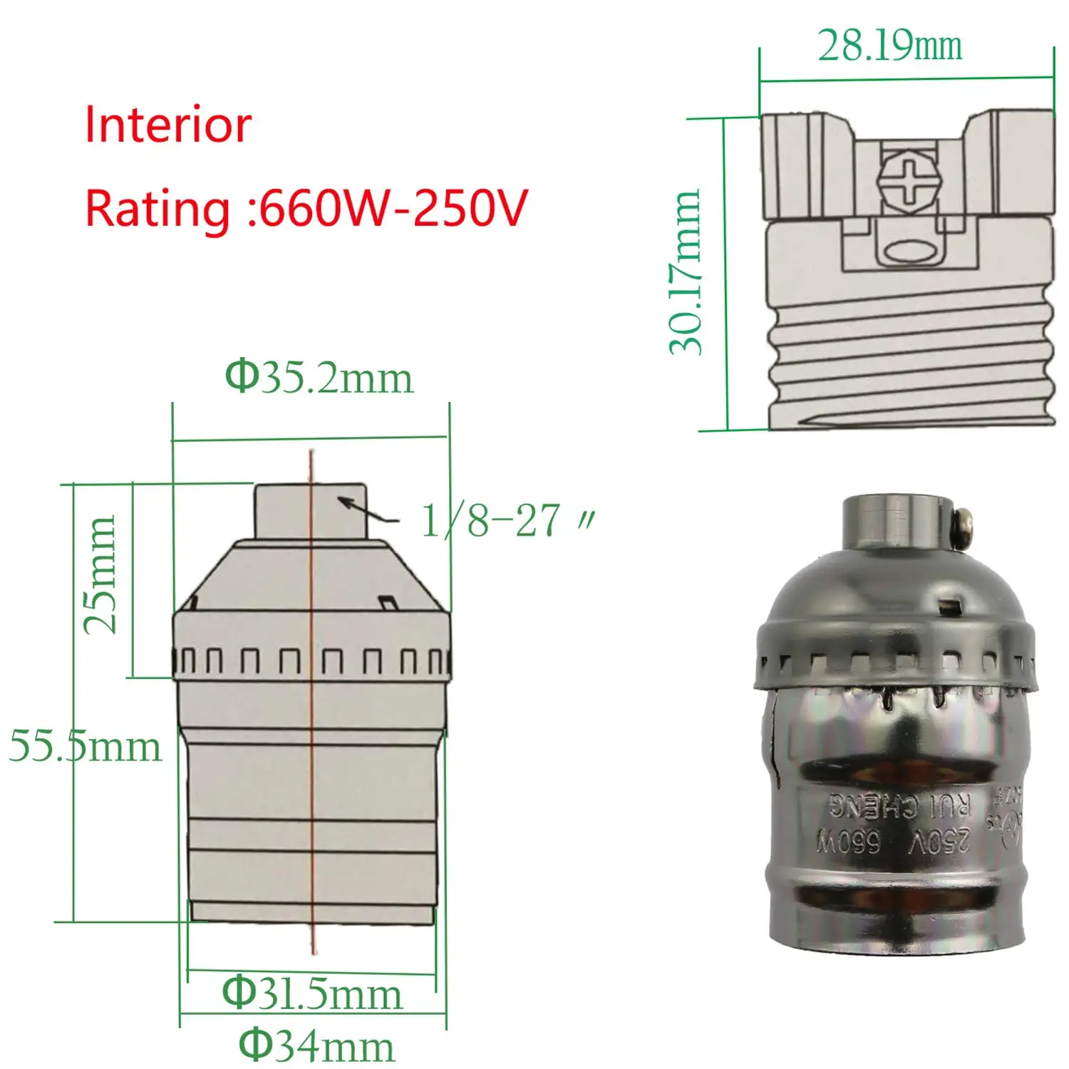 4PCS Retro Antique Lamp Base E26 E27 Vintage Aluminum Shell Lamp Holder Screw LED Bulbs Socket Fitting Adapter 4 Color