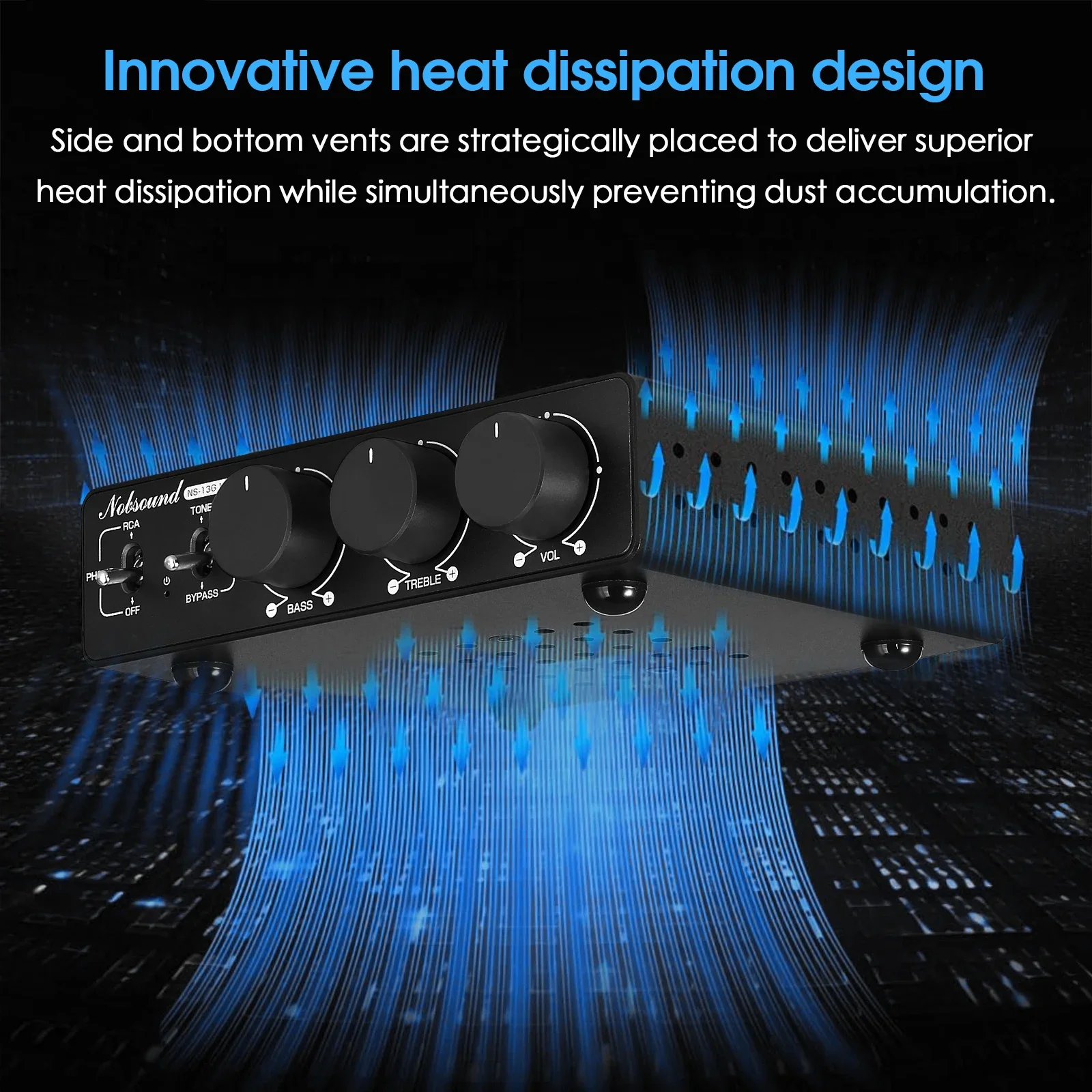 Nobsound NS-13G-MAX HiFi 2-Channel TPA3255 Phono Stereo Audio Amplifier Mini Class D Power Amp 300W*2