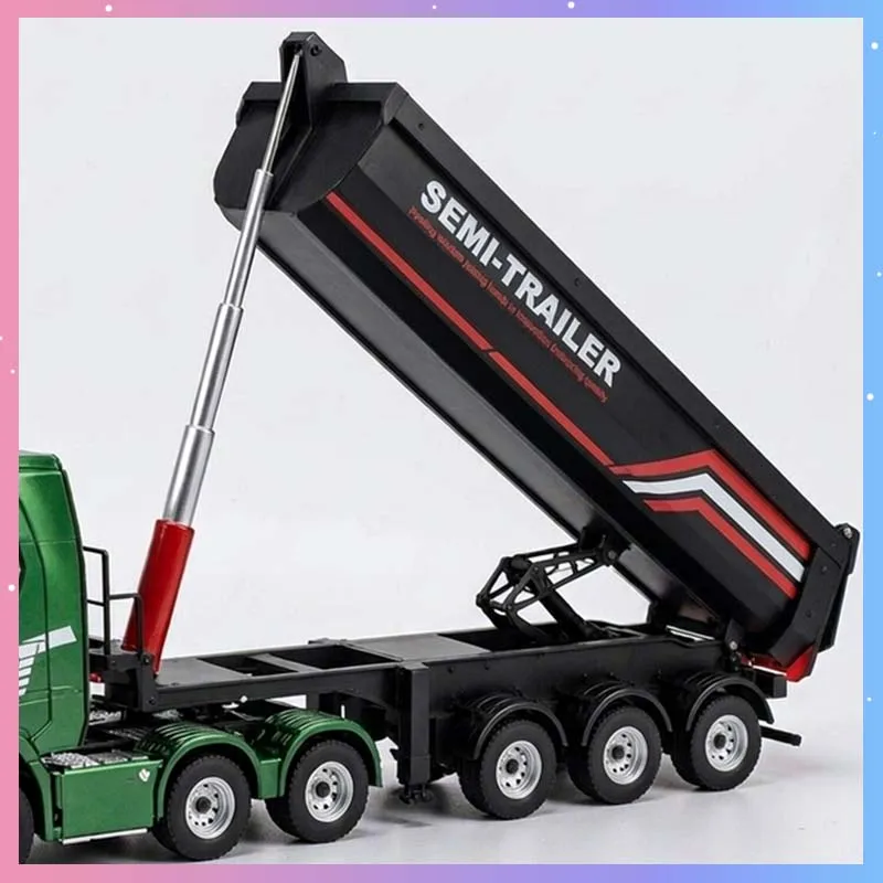RC 1:18 Simulation Semi-Trailer Body For 509D RC Tractor Truck 1501 Dump Truck Bucket Desktop Collection Modle Toy Adult Gift