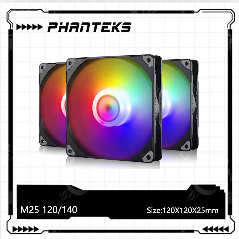 Phanteks M25 140 Case Fan Desktop Cooling Fans FDB Hydraulic Bearing 4pin PWM Temperature Control 2000rpm Air Volume Type