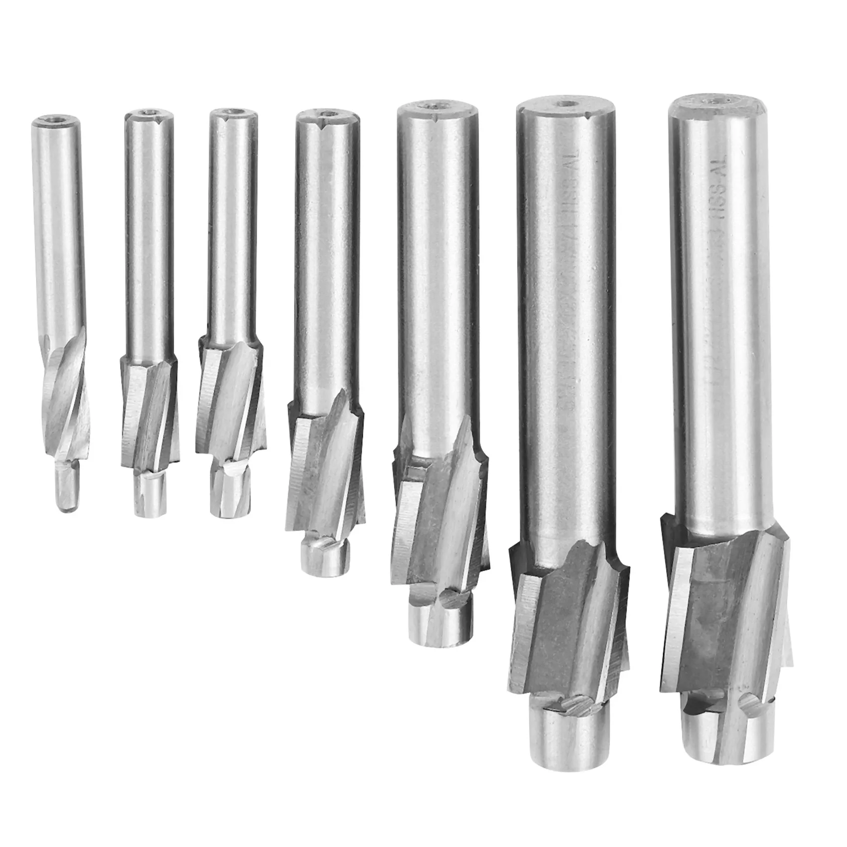 

B44C7Pcs M3-M12 Counterbore Milling Cutter High Speed Steel Pilot Slotting Tool End Mill Slot Drill Bit Set