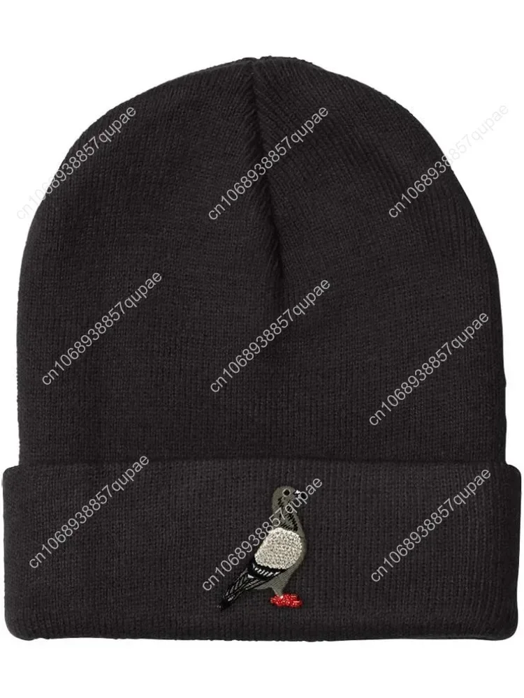

Custom Beanies for Men Pigeon B Embroidery Birds Winter Hats for Women Acrylic Skull Cap 1 Size
