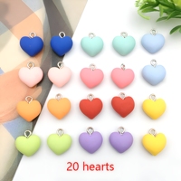 5/20pcs Resin Heart Charm Set - DIY Necklace, Bracelet, Earring & Keychain Accessories