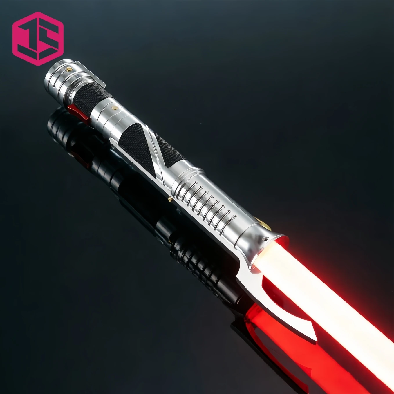 JS Verbessertes RGB3.0 DK Lichtschwert, Metallgriff, Sanfter Schwung, Blitzlicht beim Aufprall, Schweres Duell-Lichtschwert, Cosplay-Spielzeug